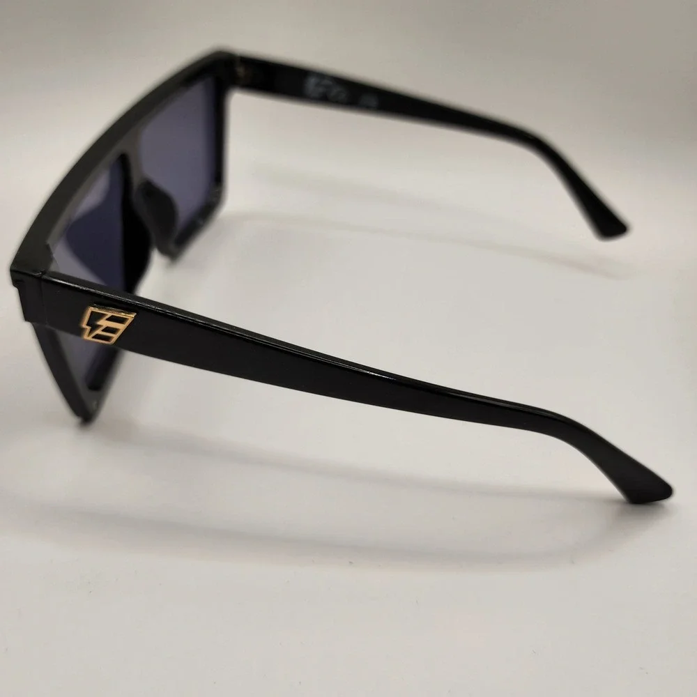 Elusive Eyewear Lux Flat Top Shield Sunglasses Gloss Black Tortoise Sport Edge